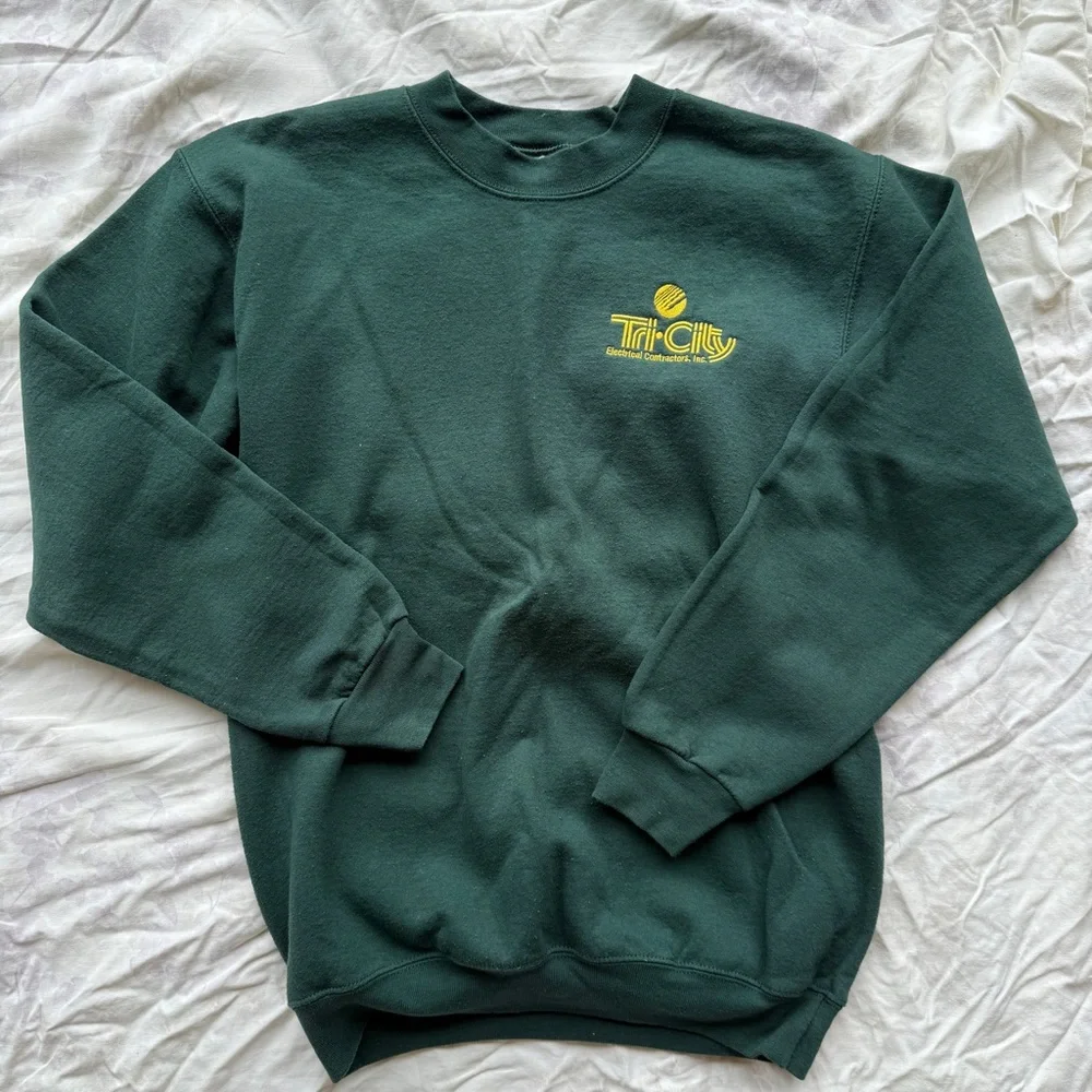 Forest Green Men’s Sweatshirt / Crewneck - Tri City - Picture 1 of 3